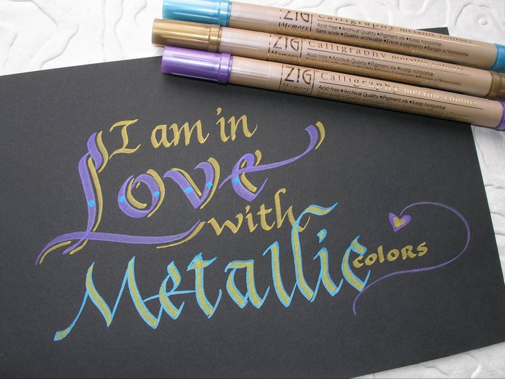 Metalický popisovač CALLIGRAPHY Metallic Colours