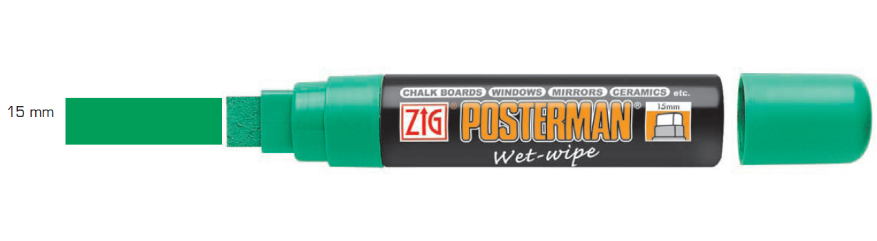 Popisovač na sklo s křídovým efektem POSTERMAN WET-WIPE