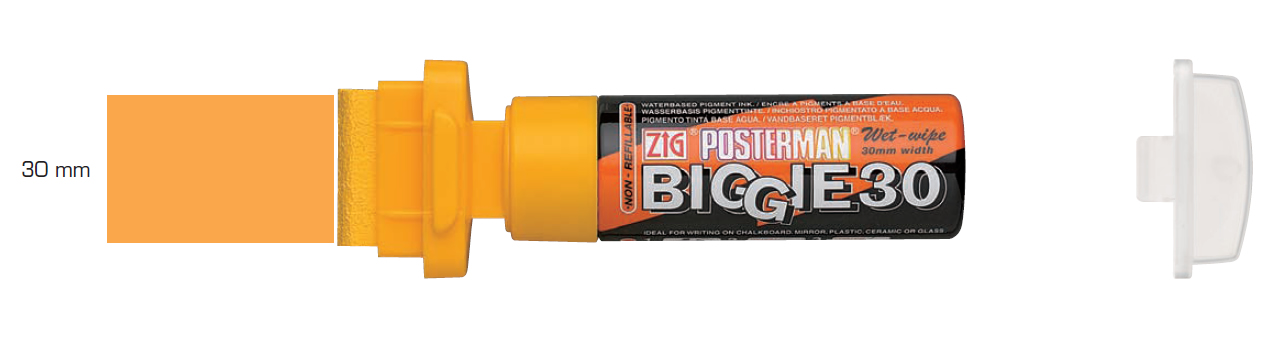 Popisovač na sklo s křídovým efektem POSTERMAN WET-WIPE BIGGIE 30